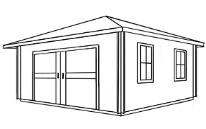 Mediniai garažai, stoginės